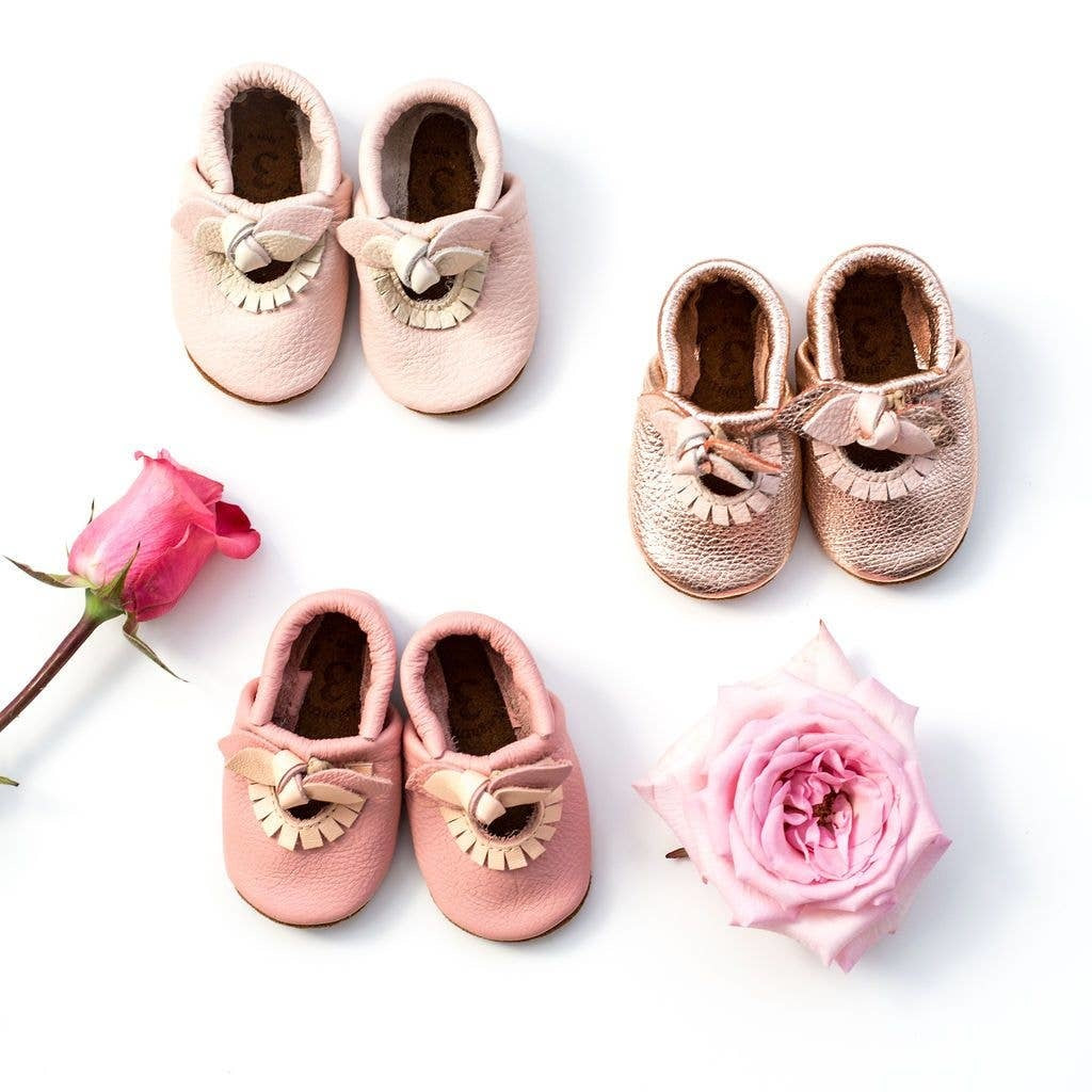 Mary Janes Bow Shoe - Rose Blush