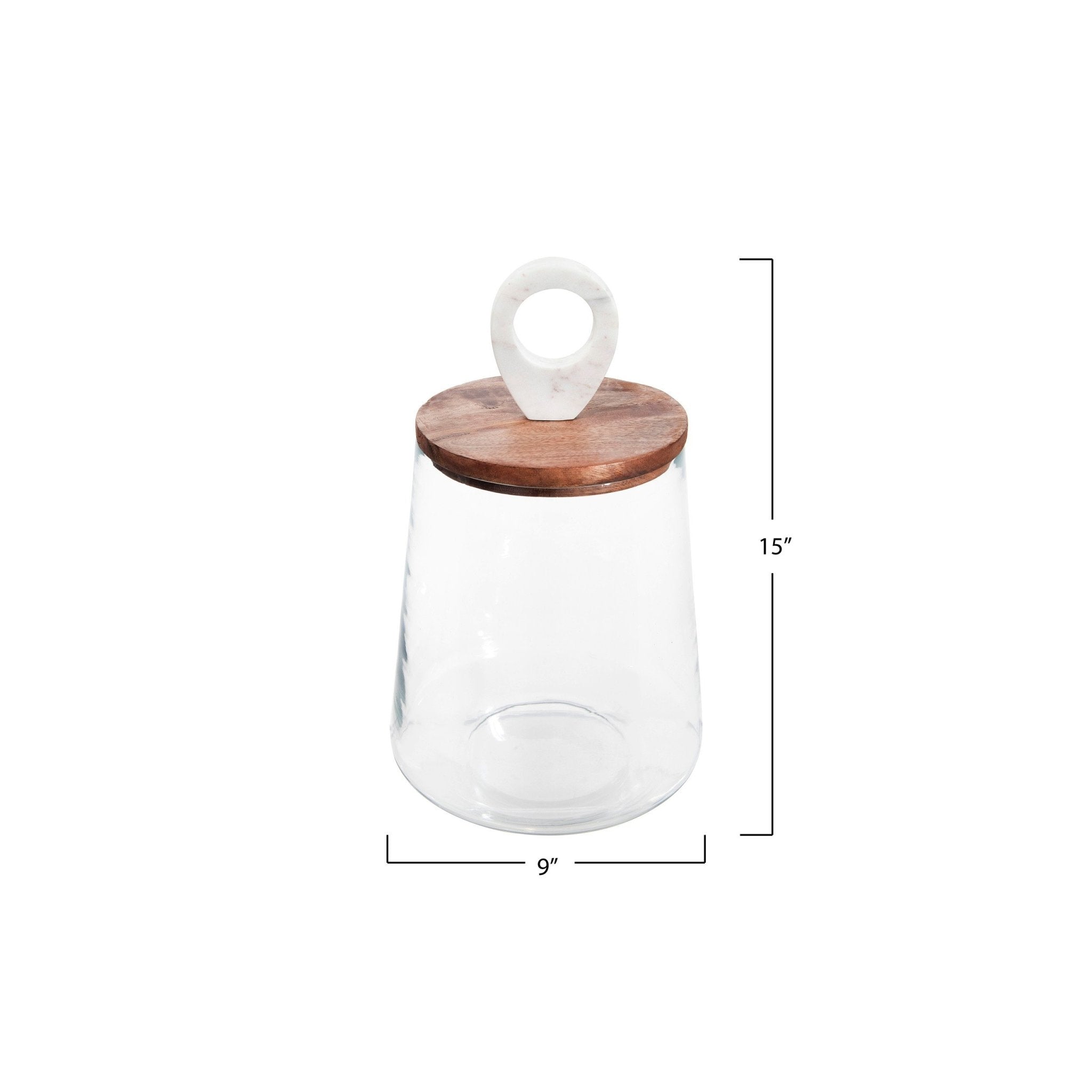 Glass Jar w/ Mango Wood & Marble Lid