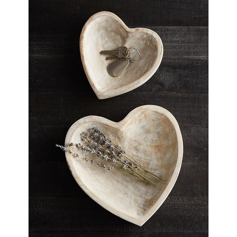 White Wooden Heart Large