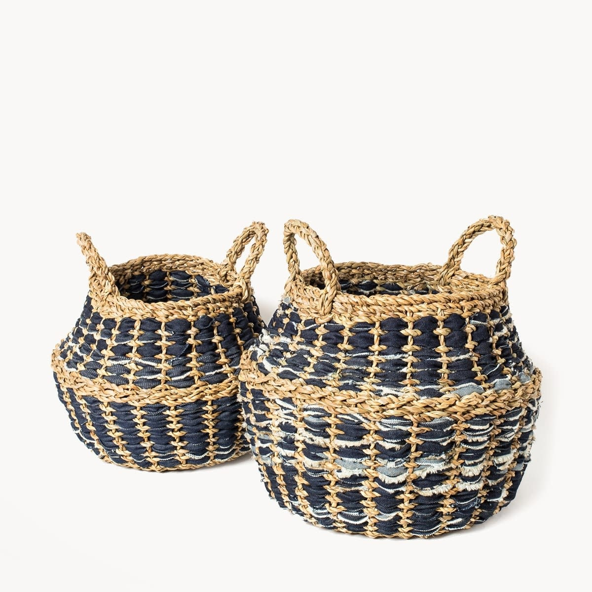 Daya Denim Foldable Basket - Large