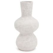 Ella Textured Ceramic Curvy Vase - White