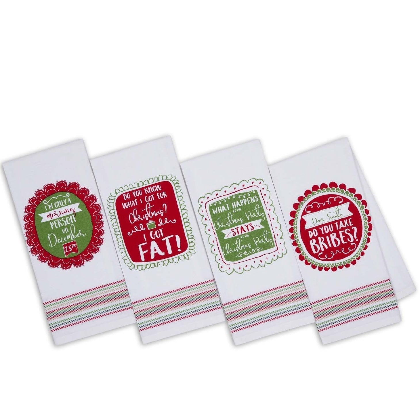 Sassy Santa Printed Dishtowel