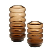Salazar Bubble Glass Vase - Dark Brown - Small