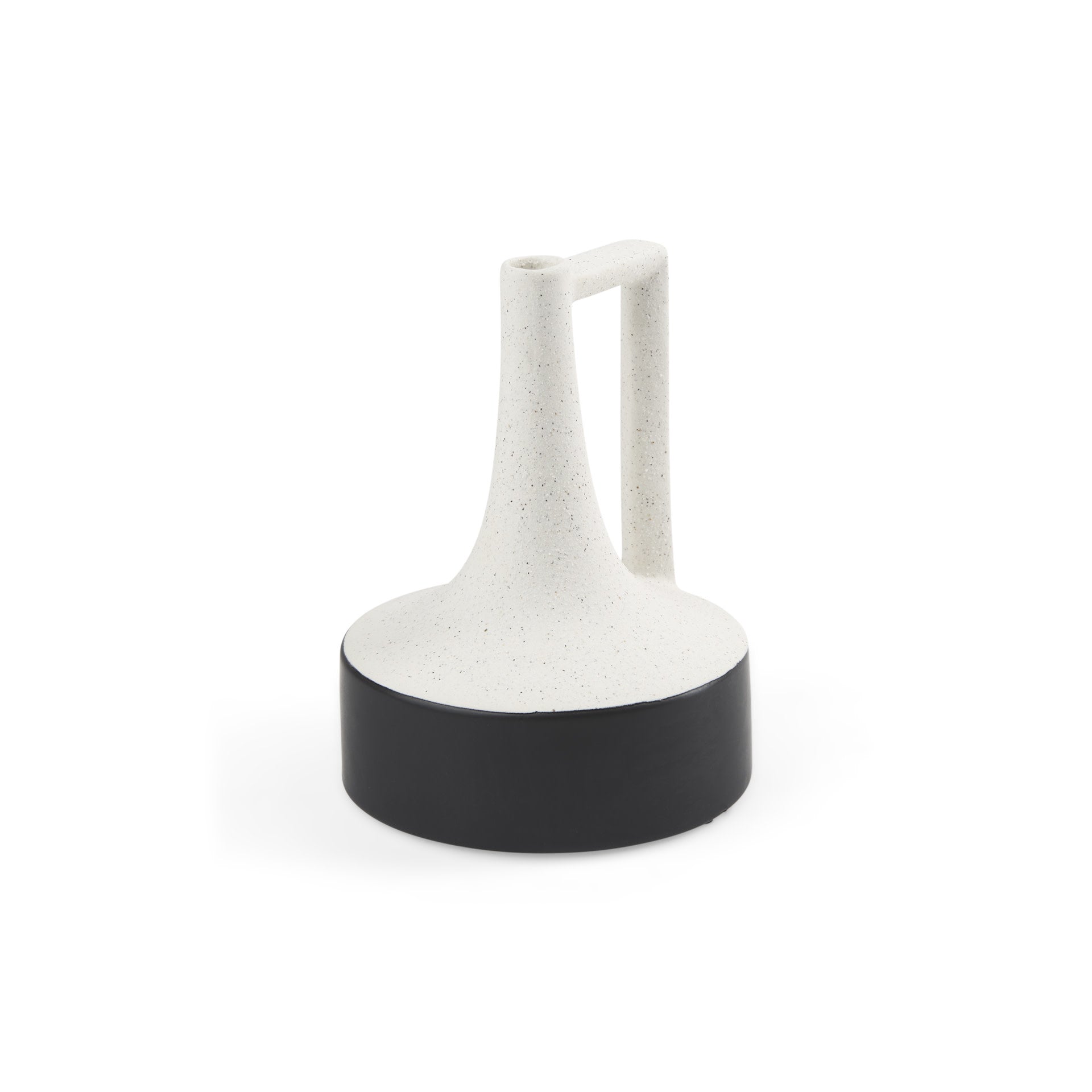 Burton Ceramic Jug Vase - White & Black - Small