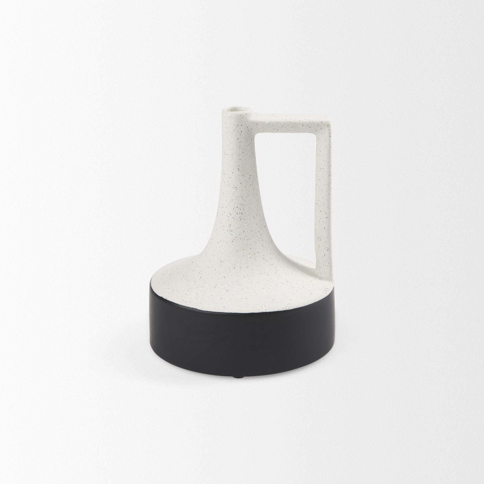 Burton Ceramic Jug Vase - White & Black - Small
