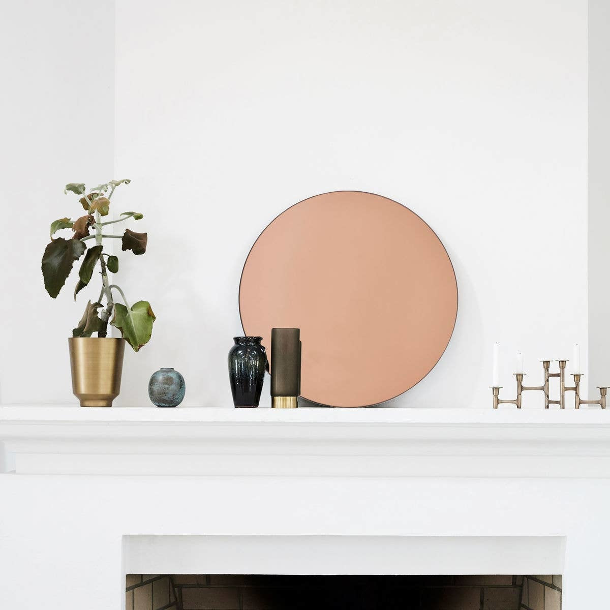 Round Wall Mirror - Rose Gold - Small