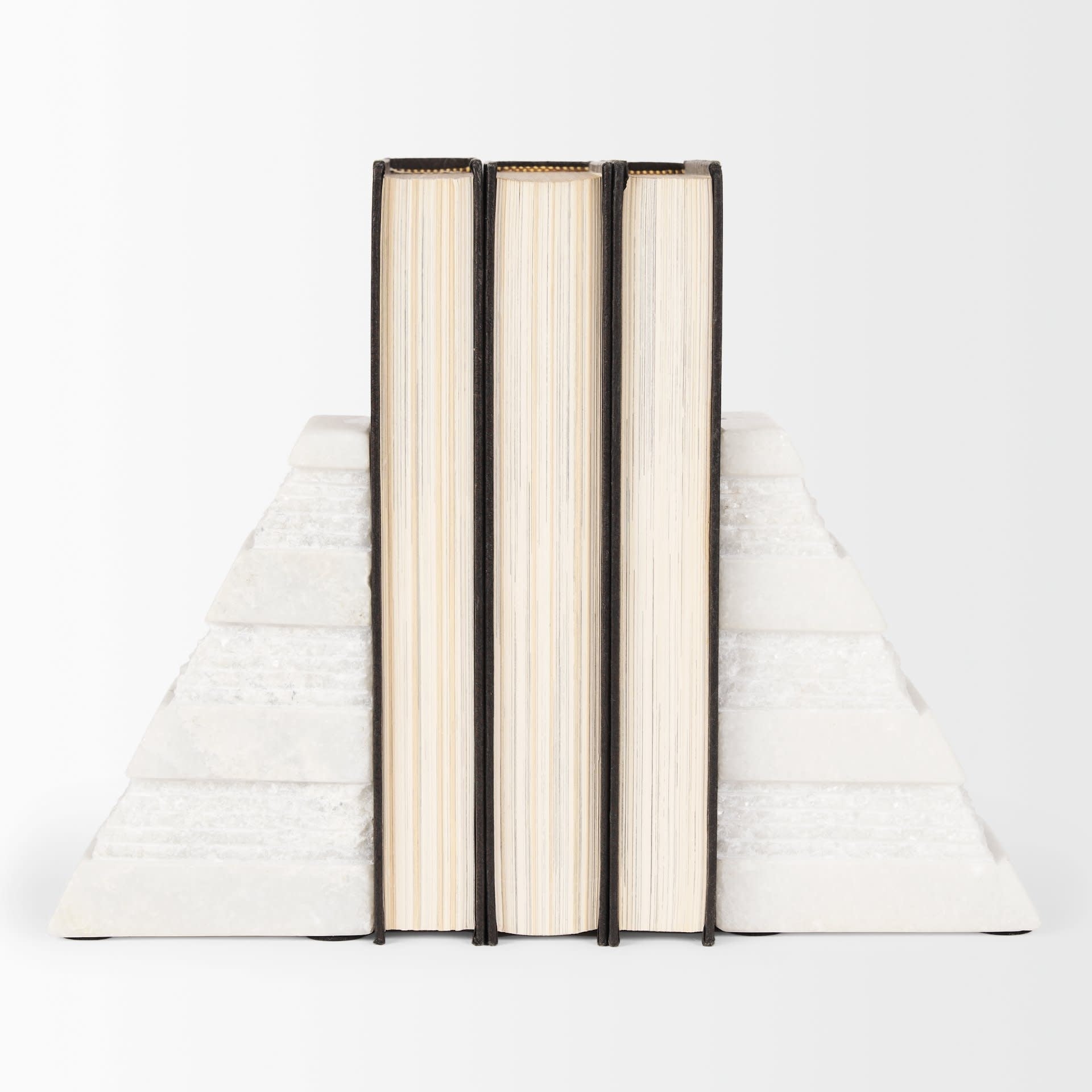 Cavetto White Marble Bookends
