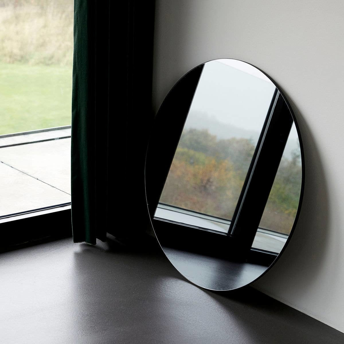 Round Wall Mirror - Grey - Large