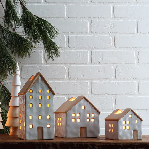 Vail Chalet Ceramic House - White - Large
