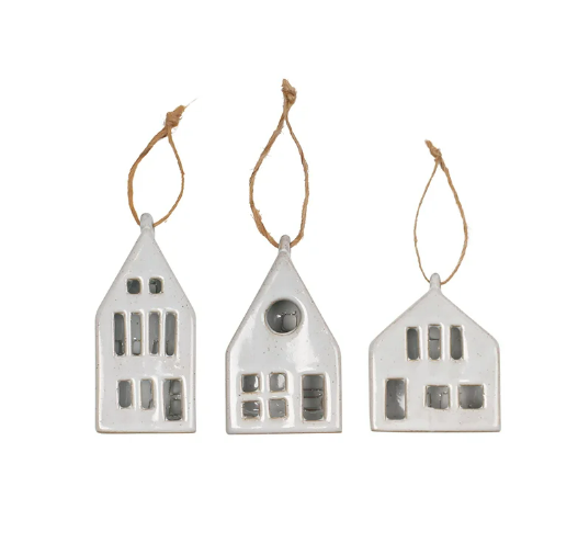 Vail Chalet Ornament - White (3 Styles)