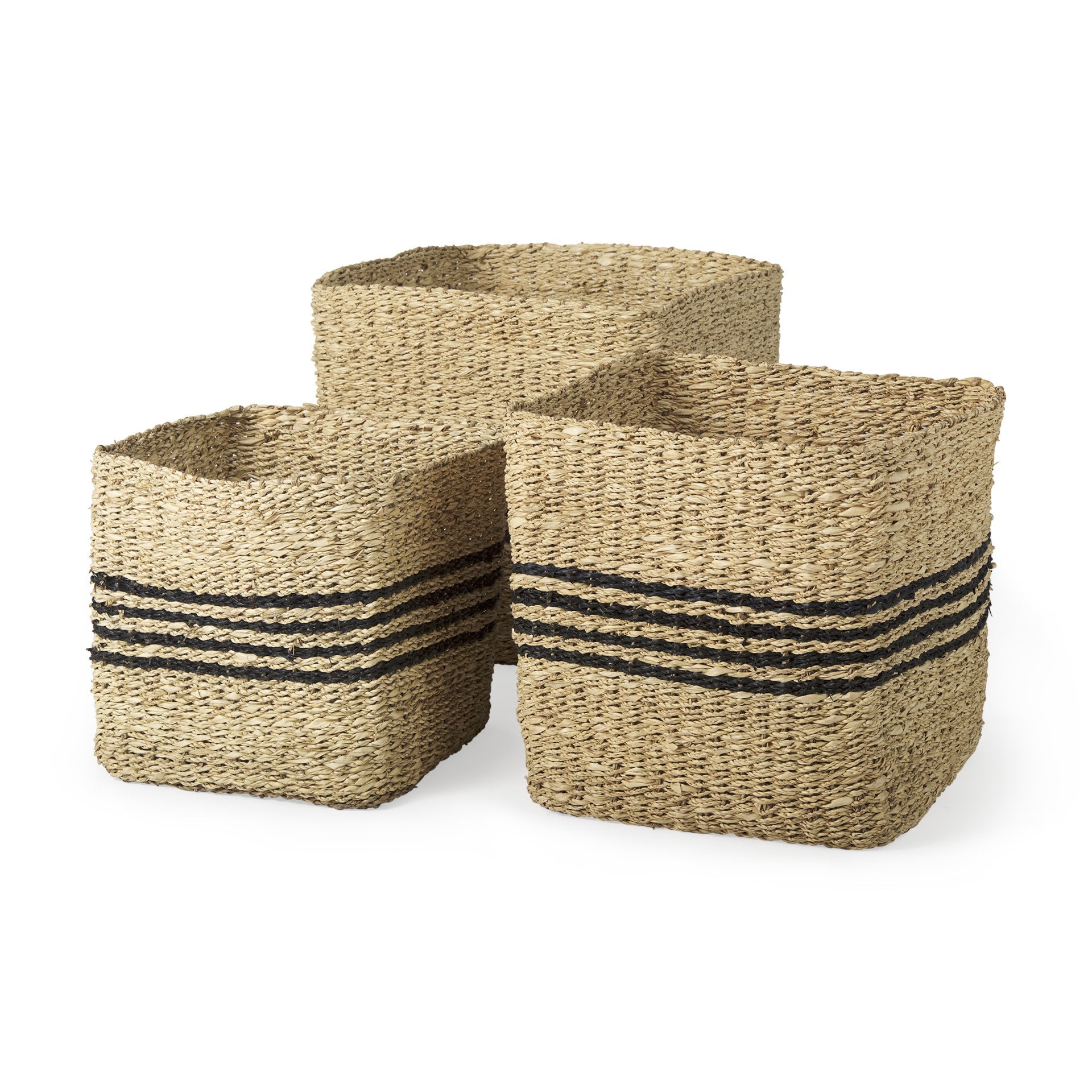 Cullen Grey Twisted Seagrass Square Basket - Large