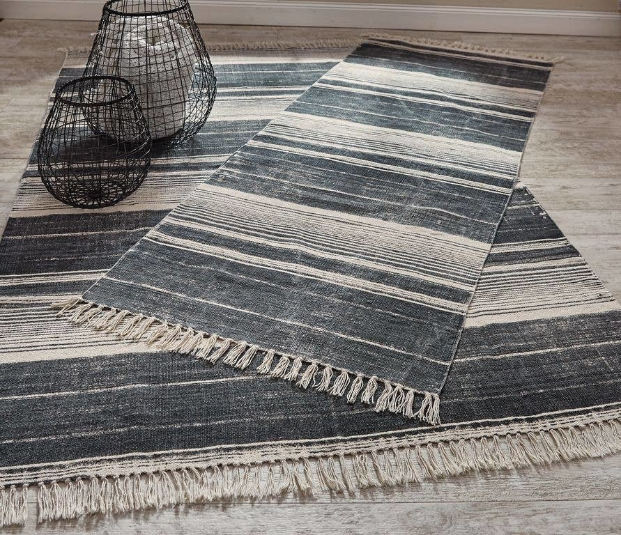Paintbrush Stripe Rug - Slate