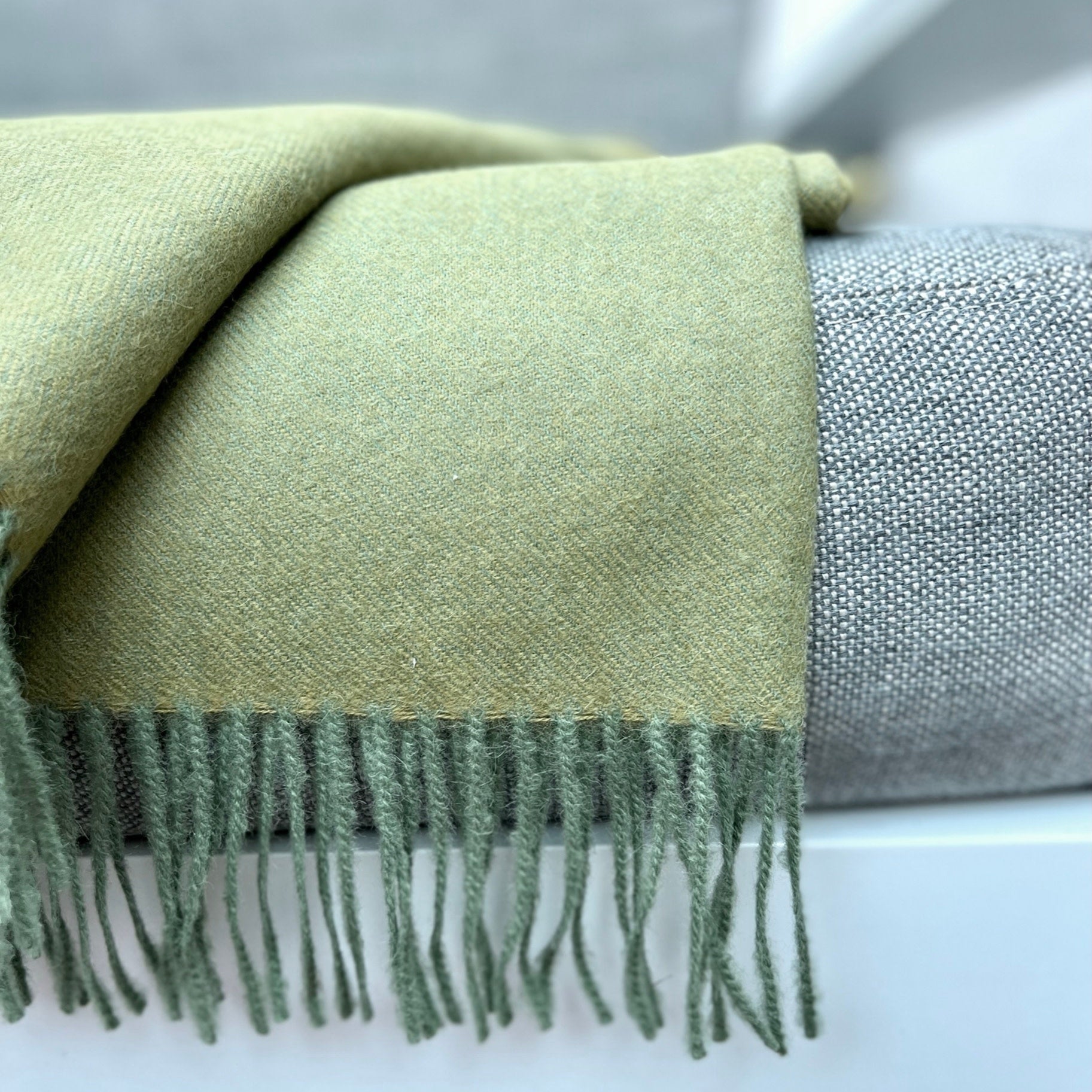Baby Alpaca Throw - Tea Leaf