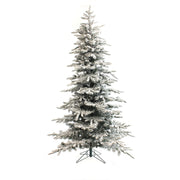 9' Slim Snow Flocked Utica Christmas Tree with Metal Stand