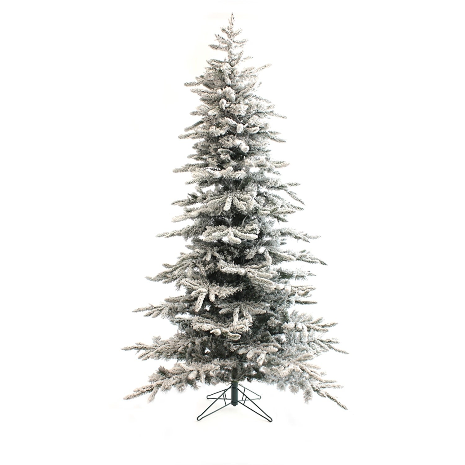 6.5' Prelit Slim Flocked Utica Christmas Tree with Stand