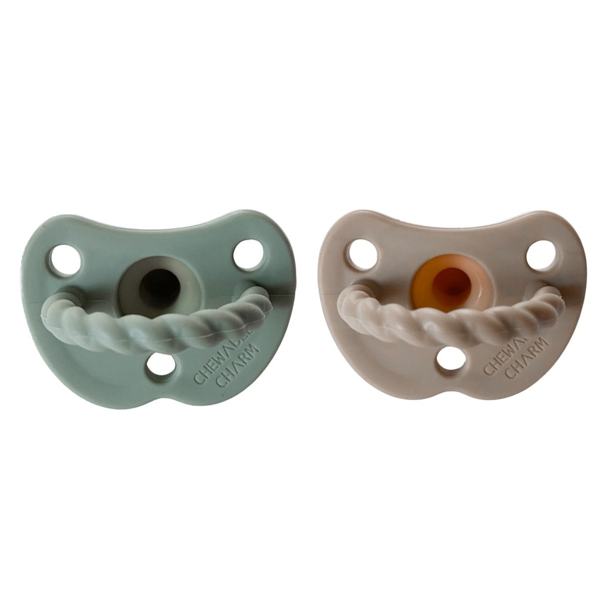 2 Pack Twirl Pacifier - Sage & Almond