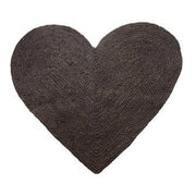 Braided Jute & Cotton Heart Shaped Rug - Black
