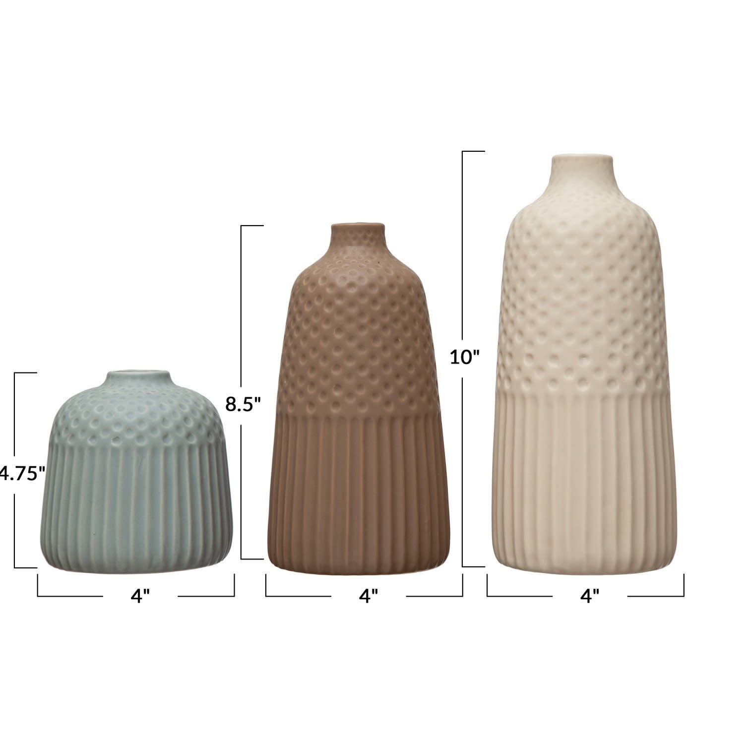 Debossed Stoneware Vase