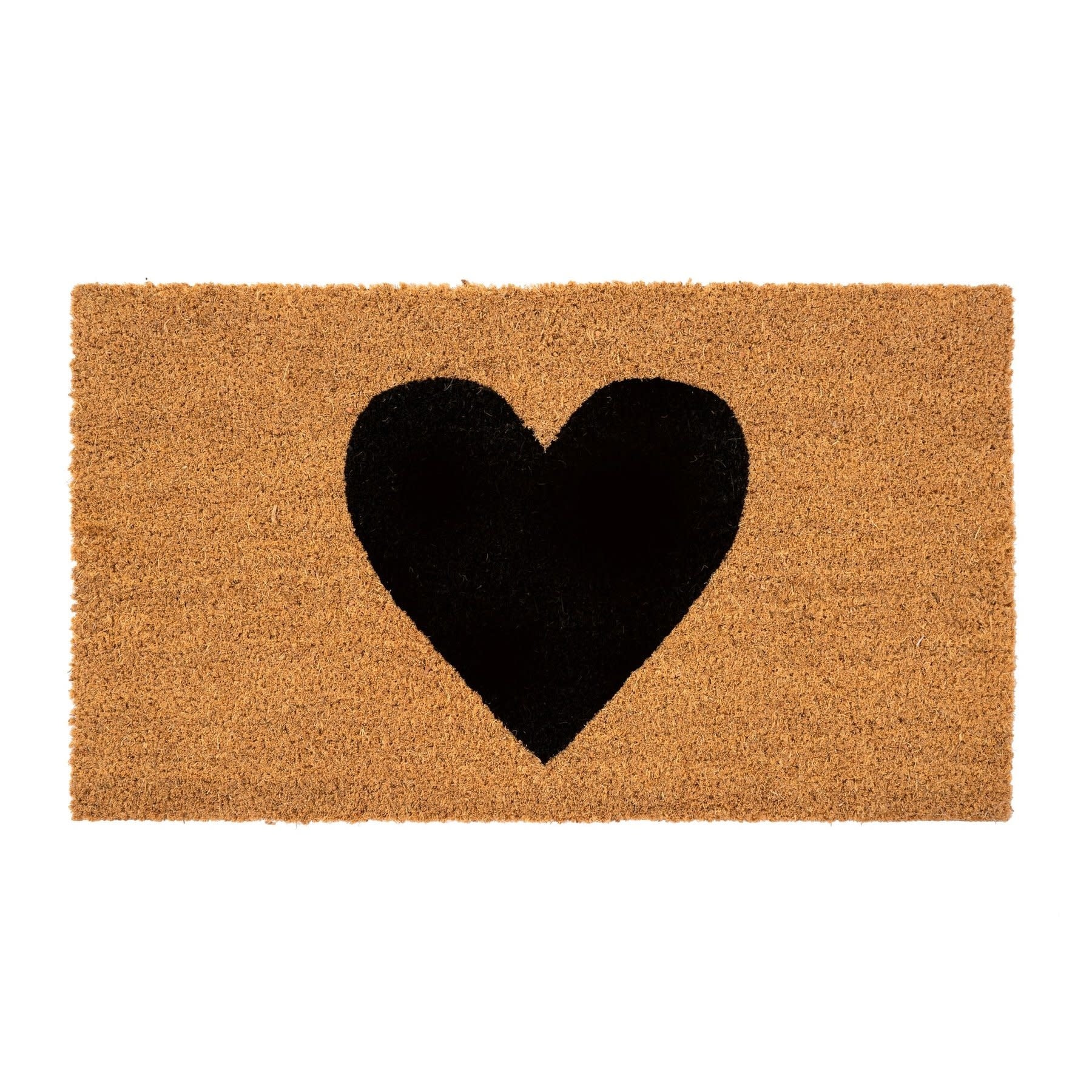 Black Heart Door Mat
