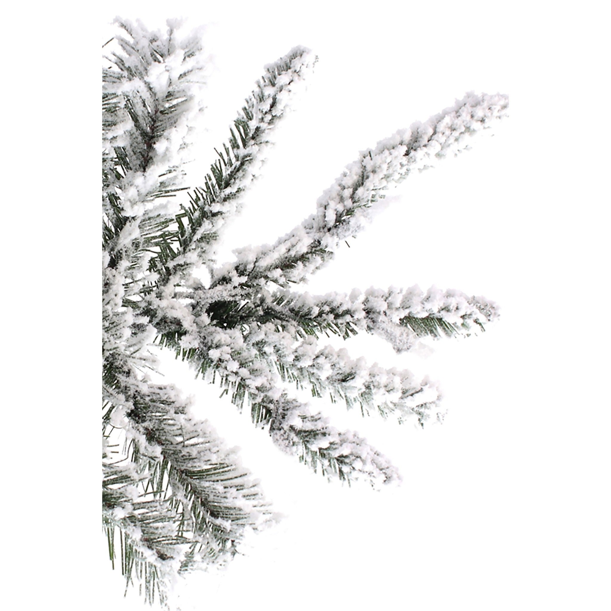 9' Slim Snow Flocked Utica Christmas Tree with Metal Stand