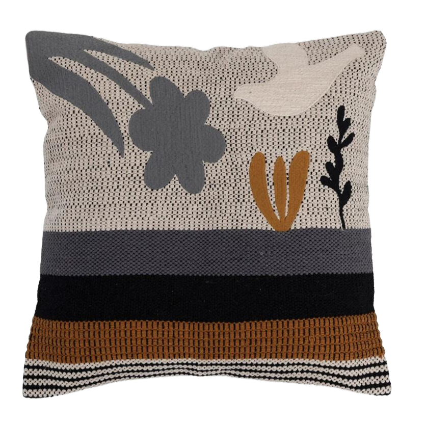 Multi Color Pillow w/ Bird & Florals