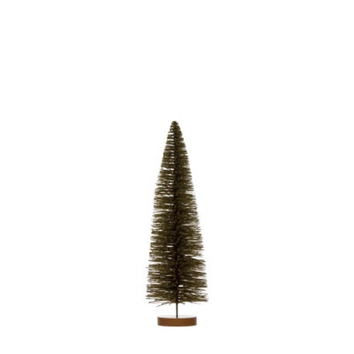 Flocked Plastic Bottle Brush Tree - Medium