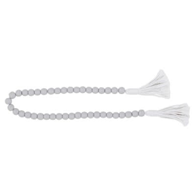 Wooden Beads w/ Tassles - Grey