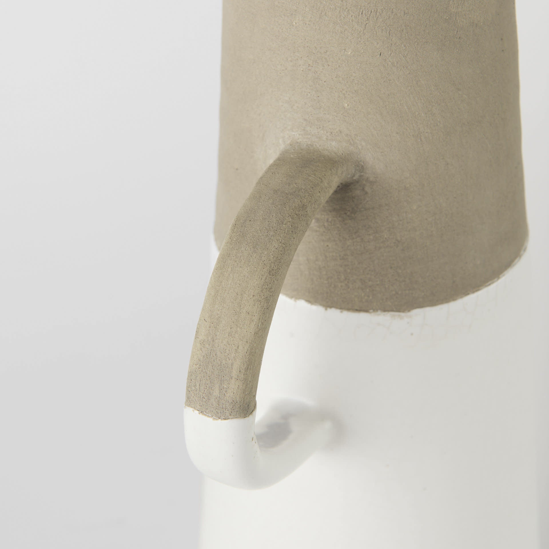 Garand Two-Toned Ceramic Jug - White - Large