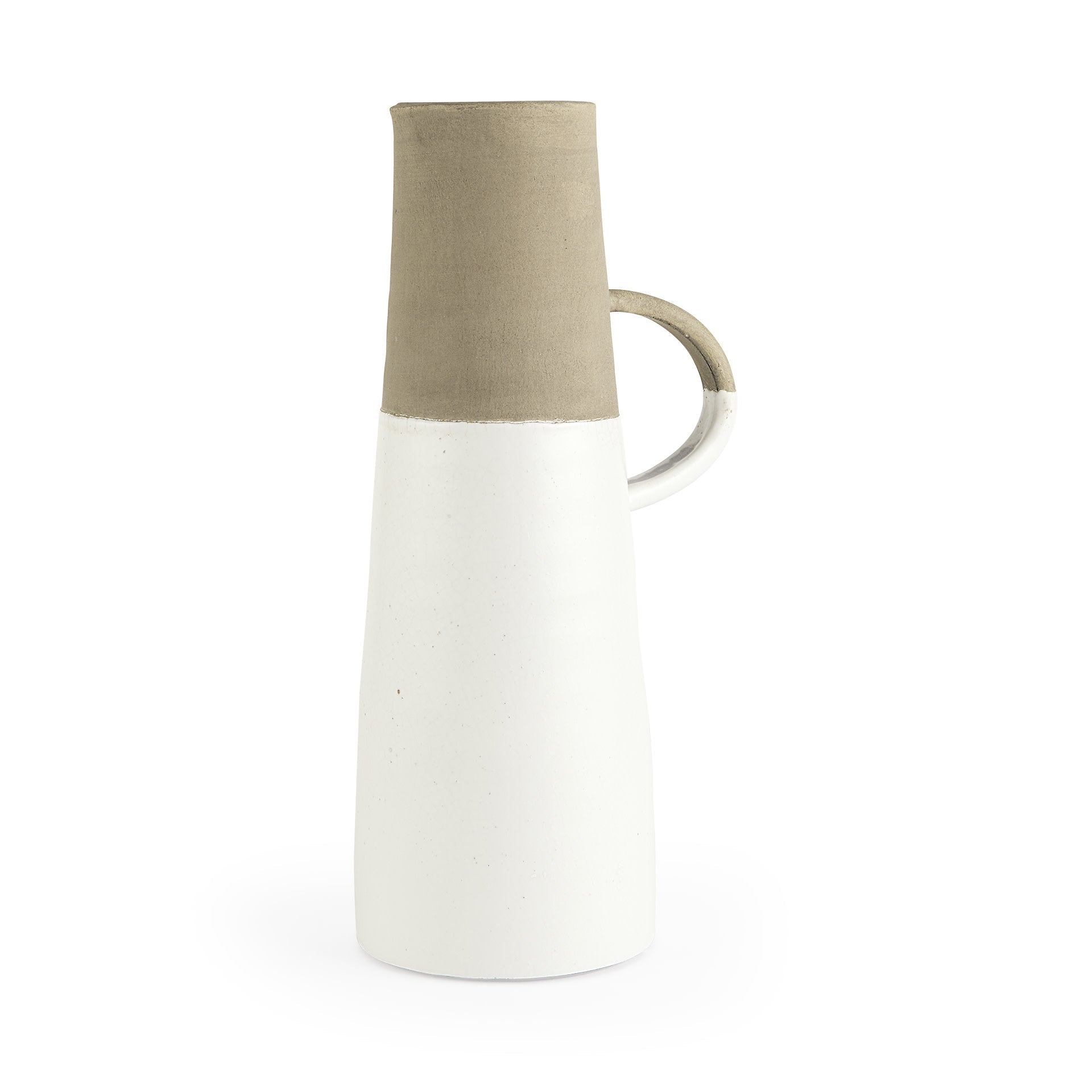 Garand Two-Toned Ceramic Jug - White - Large