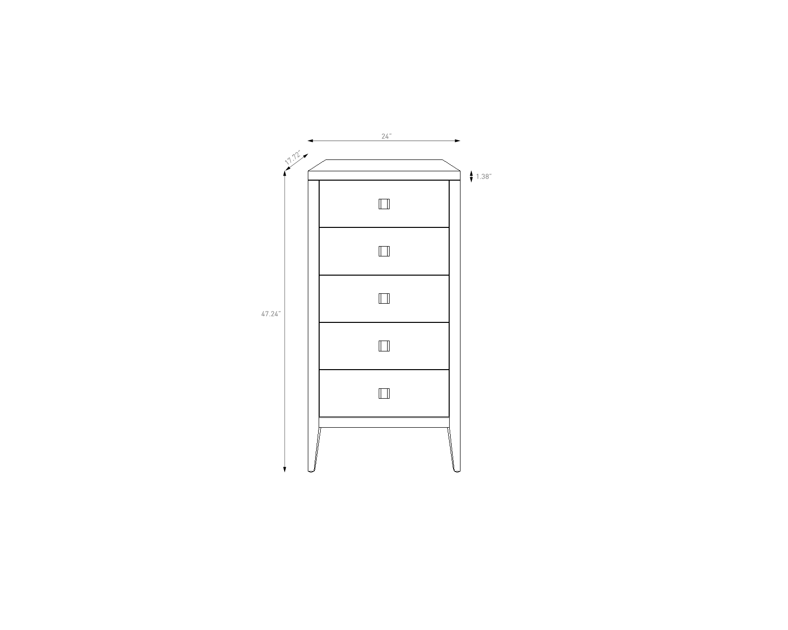Hara 5 Drawer Tall Dresser - Frozen Walnut