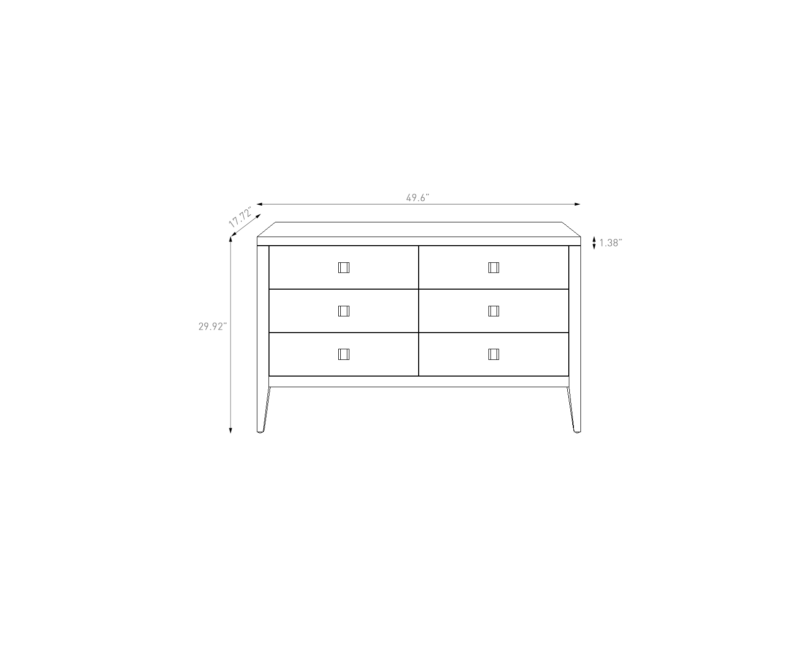 Hara 6 Drawer Dresser Tall - Black