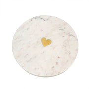 Sweet Heart Marble Board - White