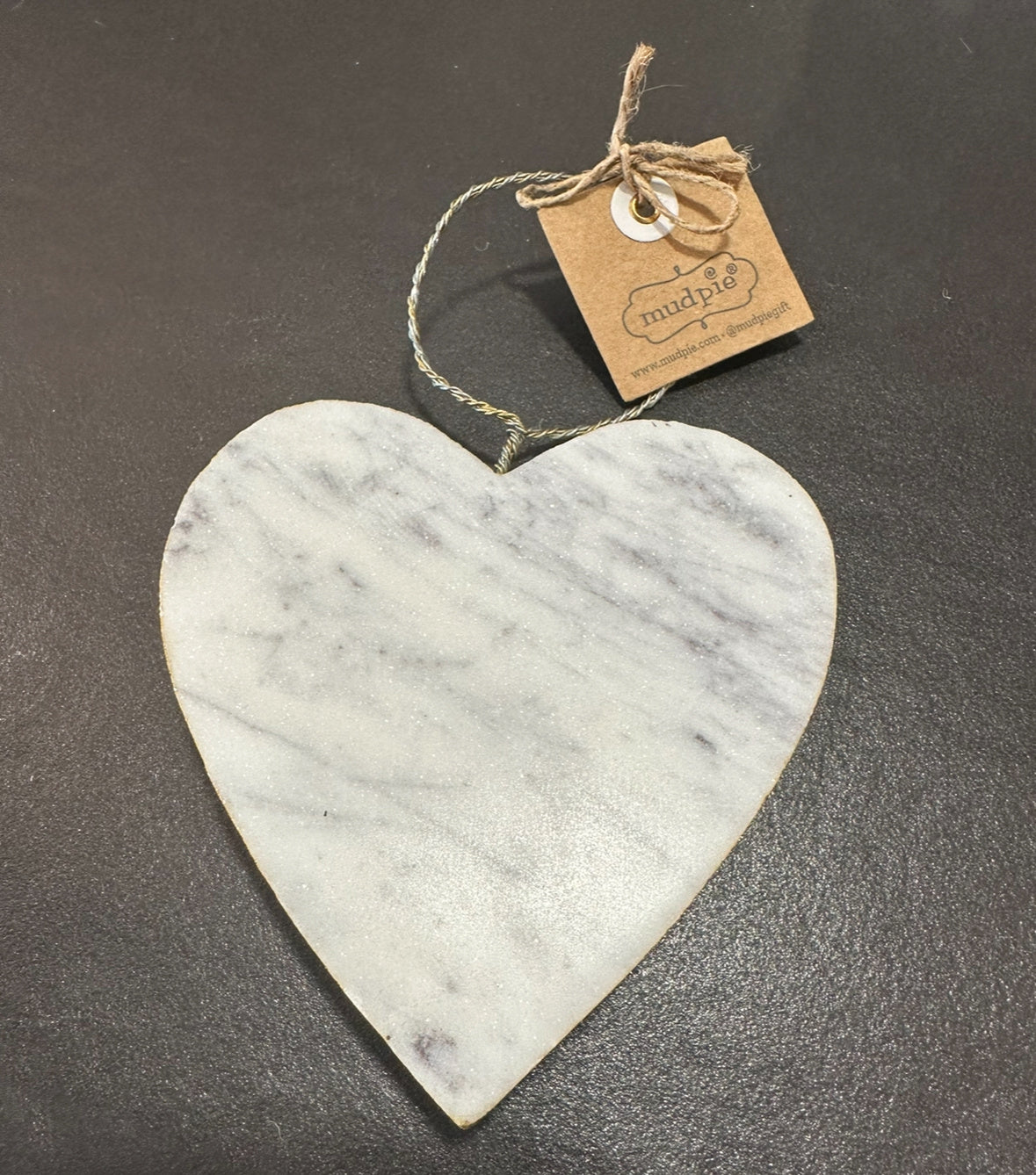 Gold Marble Ornament - Heart