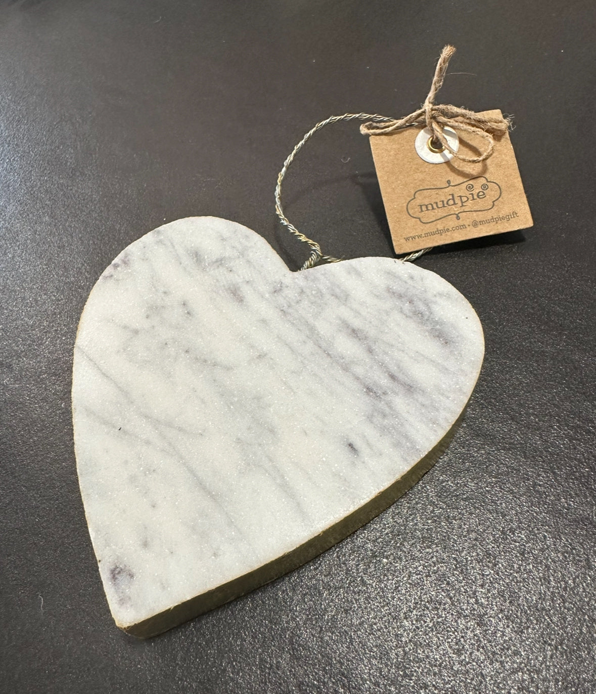 Gold Marble Ornament - Heart