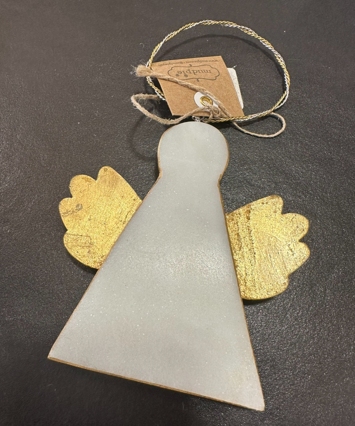 Gold Marble Ornament - Angel