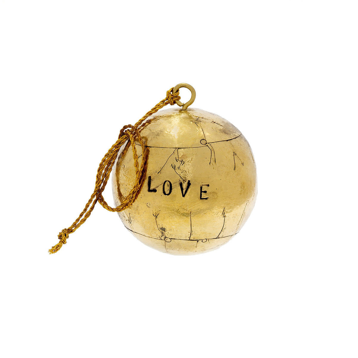 LOVE Ball Ornament - Gold - Small