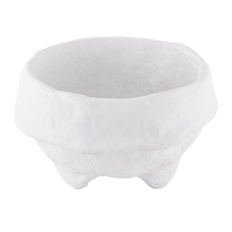 Paper Mache Bowl - White - SM