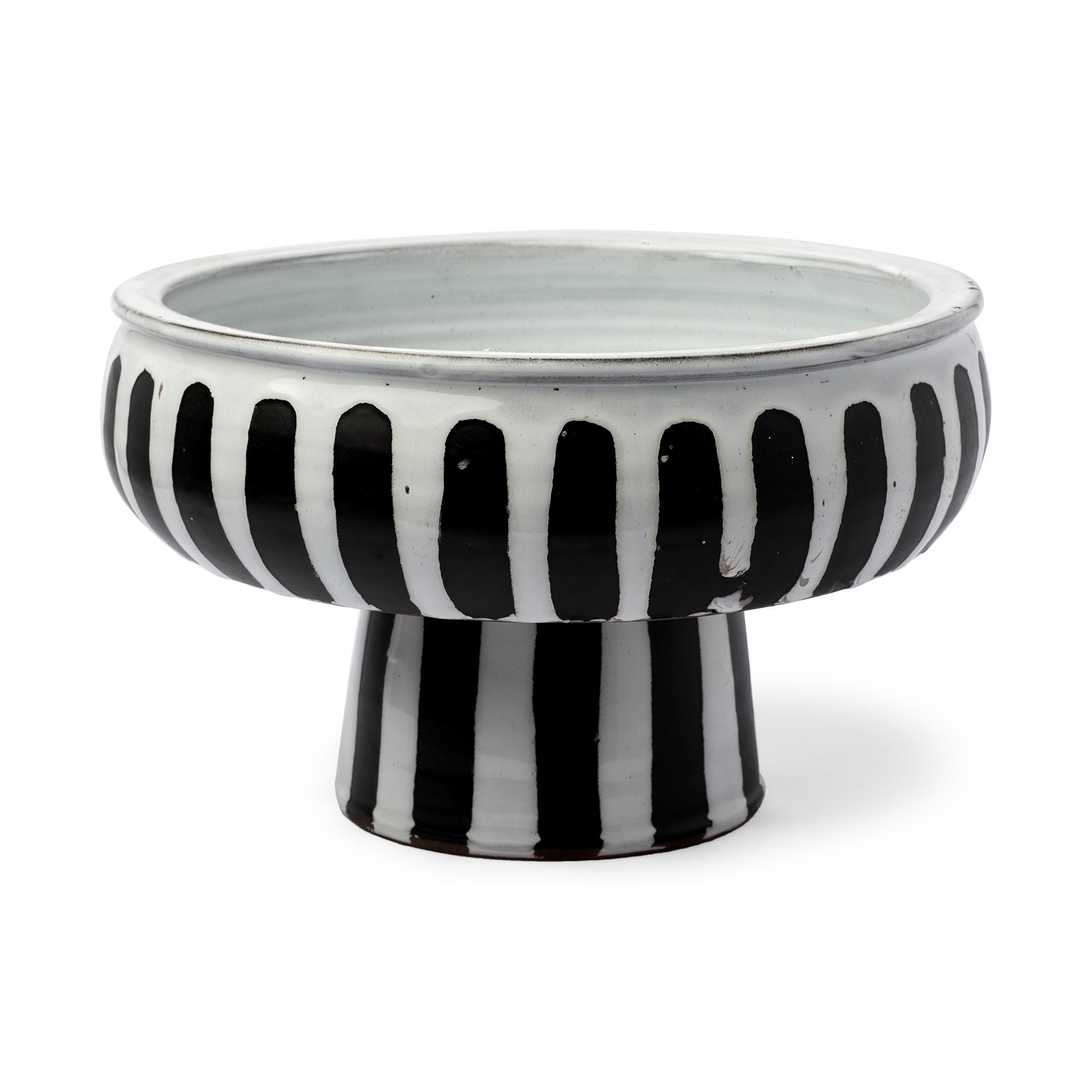 Lexington Ceramic Bowl - Black/White Stripe