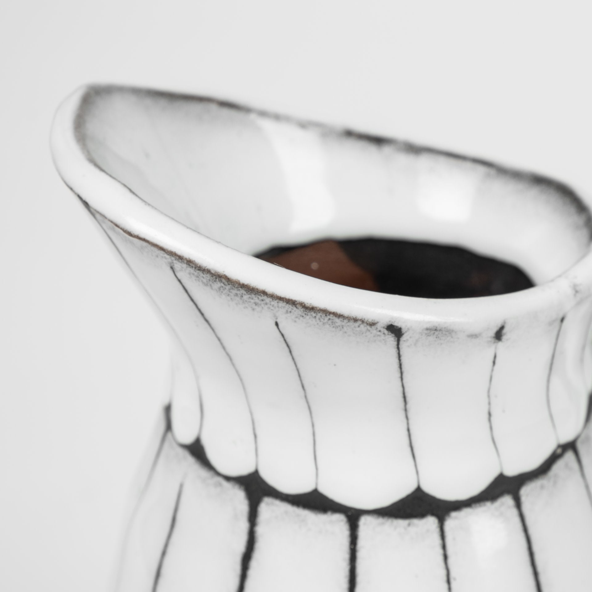 Lome Ceramic Pitcher - White/Black - Small