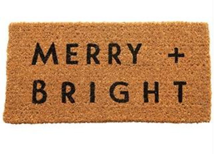 Natural Coir Door Mat - Merry + Bright