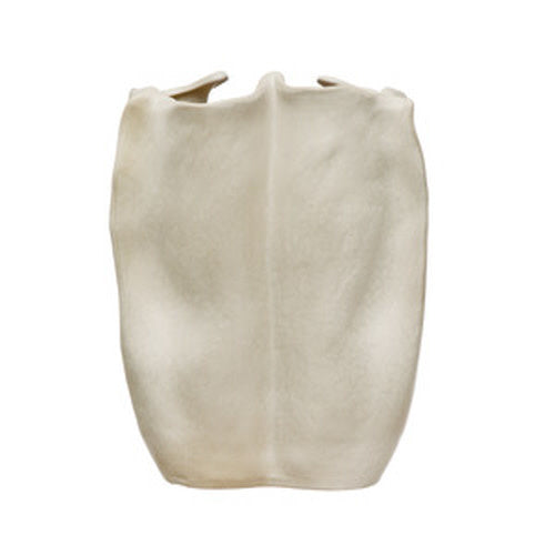 Stoneware Organic Shaped Vase - Matte Cream