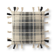 Plaid Pillow - Grey & Cream