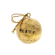 PEACE Ball Ornament - Gold - Small