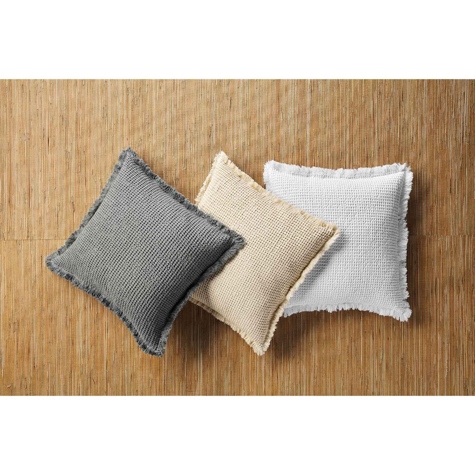 Grey Waffle Weave Pillow