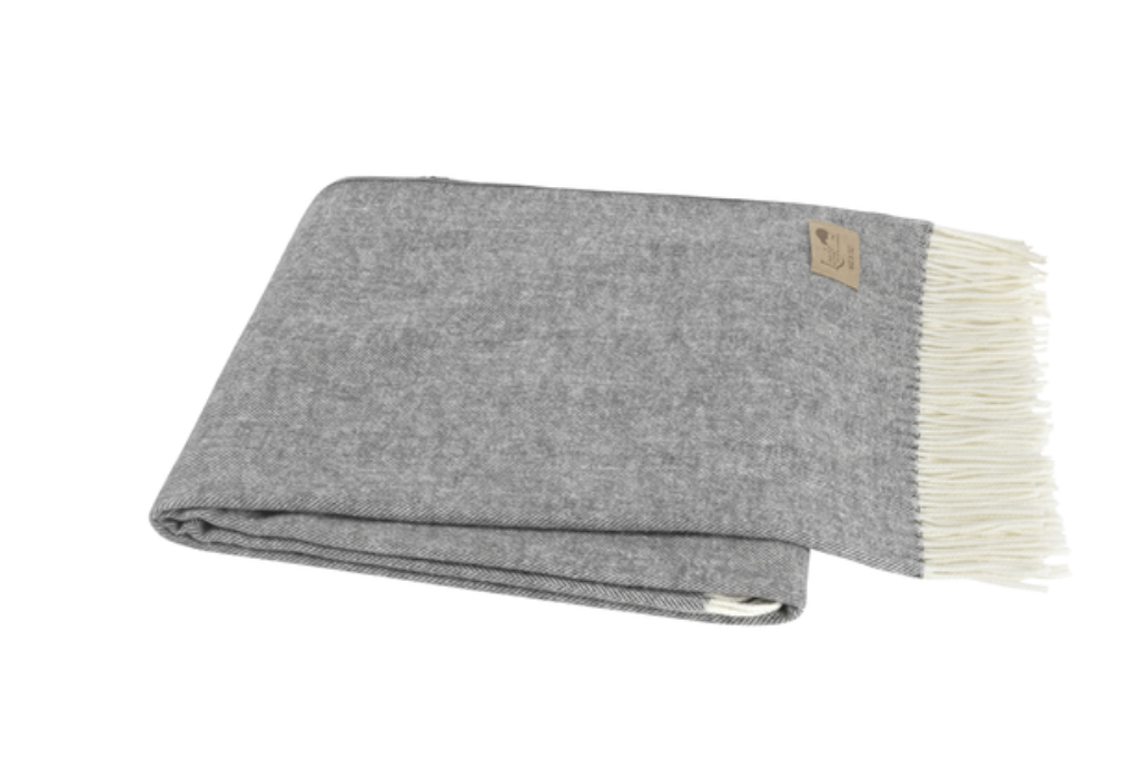 Italian Herringbone Throw - Charcoal