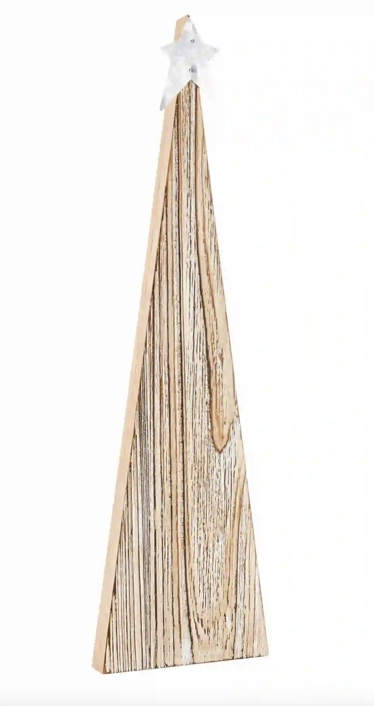 Wood Christmas Tree w/ Silver Star