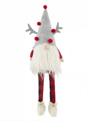 REINDEER BUFFALO PLAID DANGLE LEG GNOME