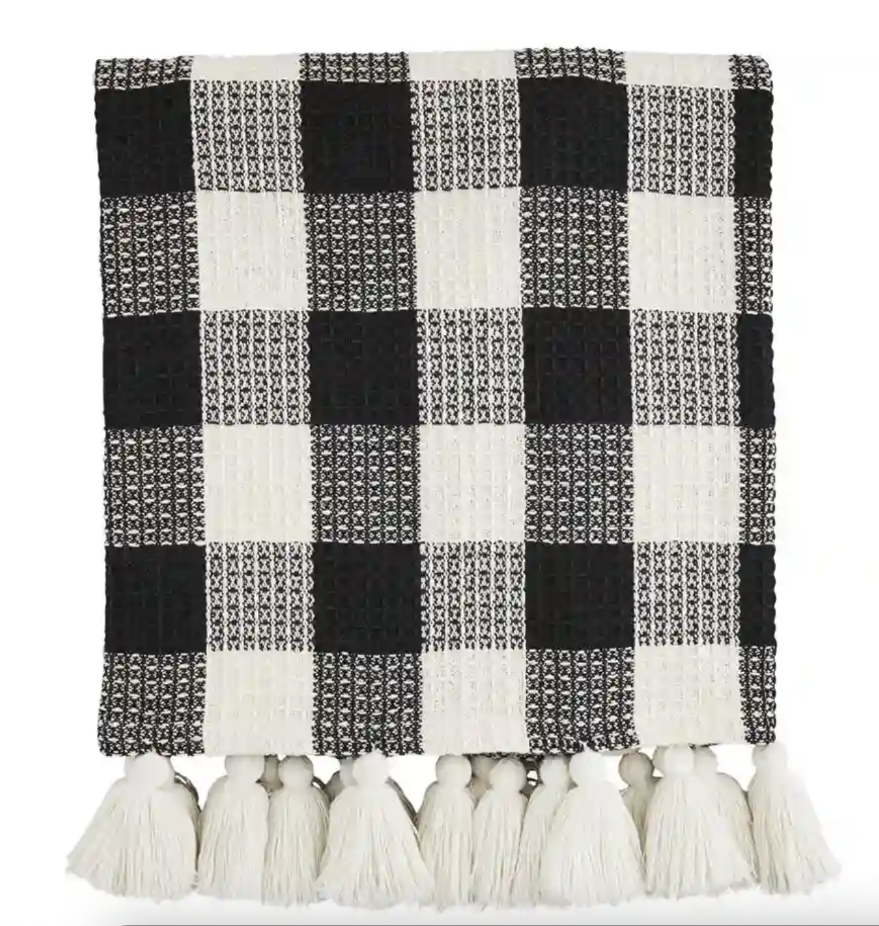 Buffalo Plaid Throw Blanket - Cream