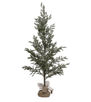 Faux Pine Tree w/ Burlap Base - Ice Finish - 60"