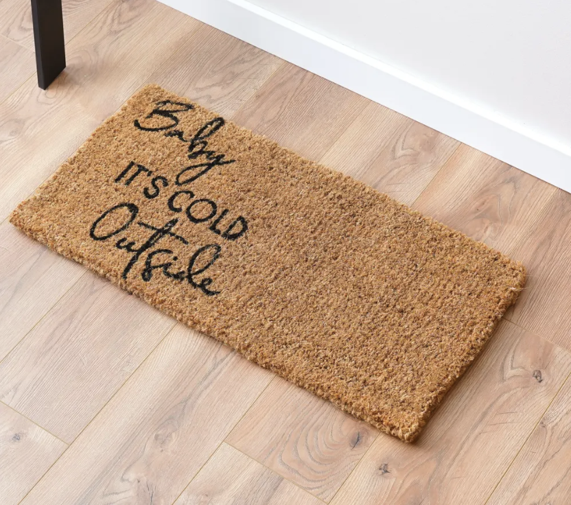 Natural Coir Door Mat - Baby It's Cold Outside